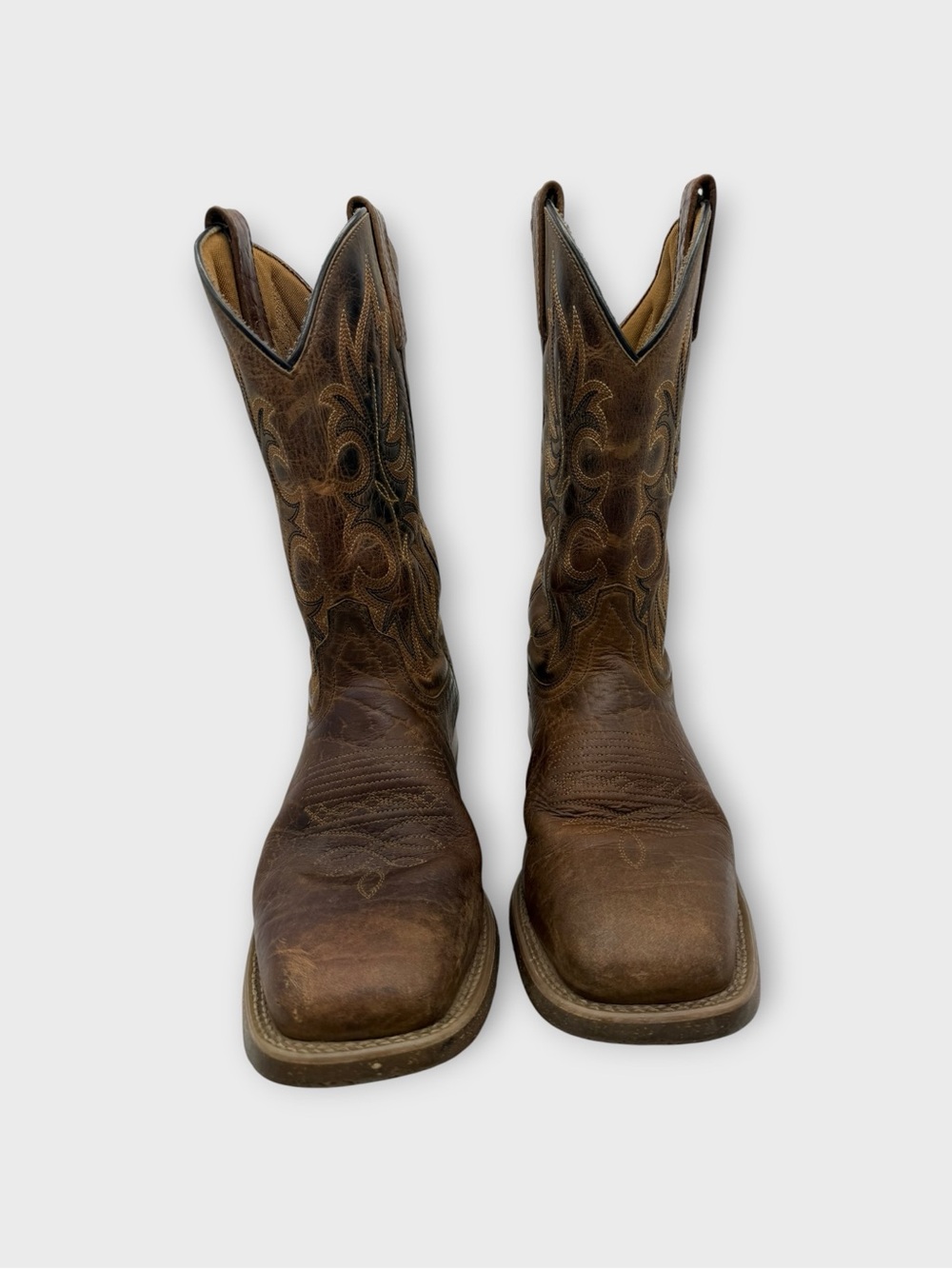 Laredo Durant Brown Distressed Leather Western Cowboy Boots Mens Size 9 Nice! - Picture 4 of 7